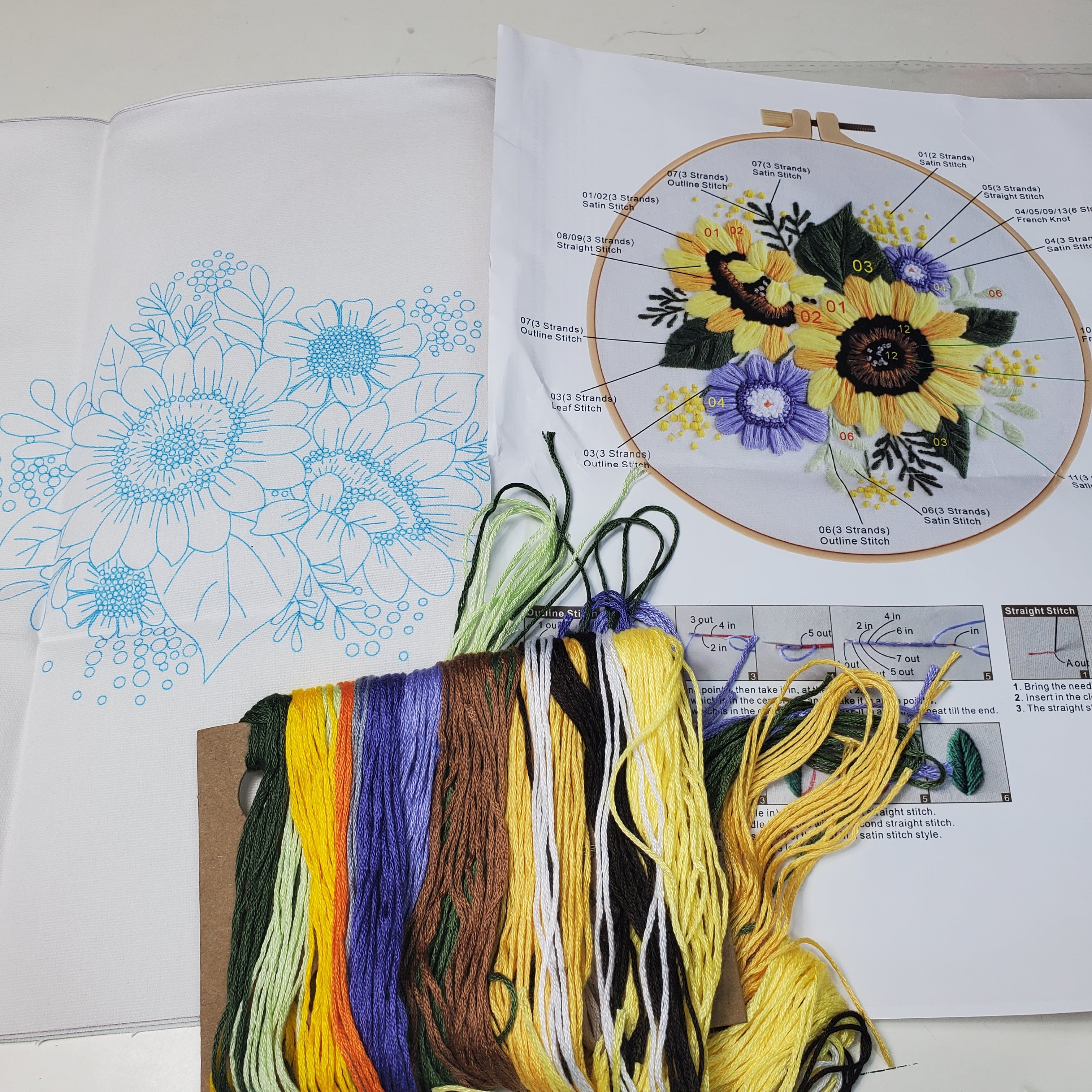 Sunflower Embroidery Kit