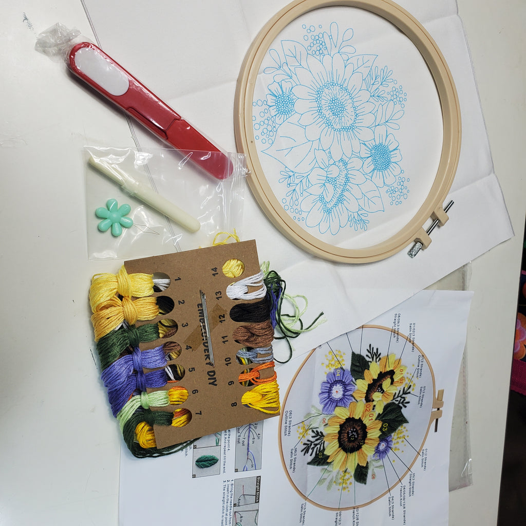 Sunflower Embroidery Kit