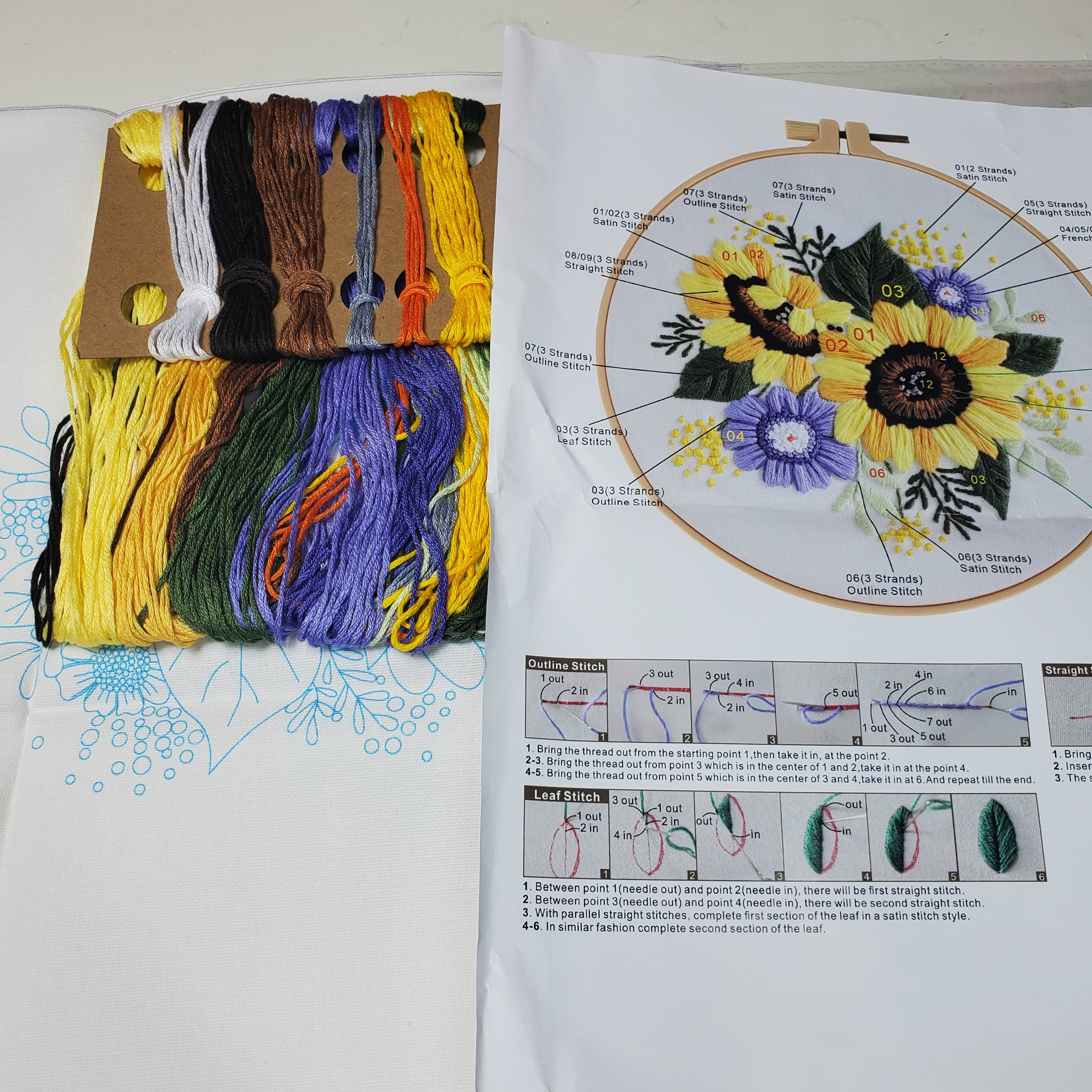 Sunflower Embroidery Kit