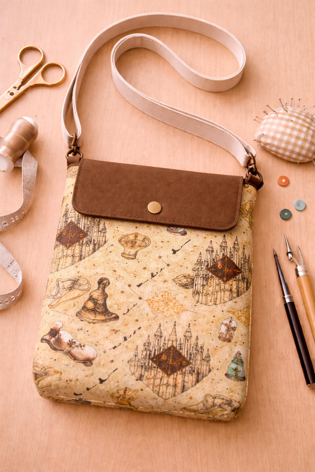 HP Maps Fabric Print Pre Cut Bag Making Kit