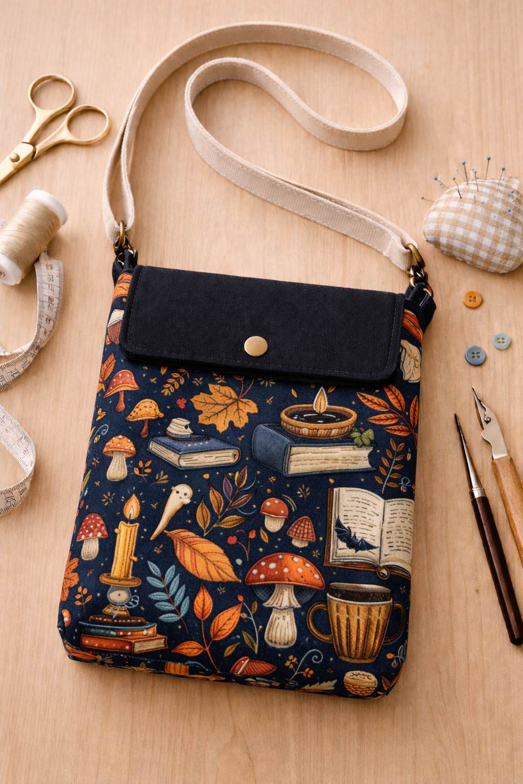 Mystic Falls fabric print pre-cutbag making kit