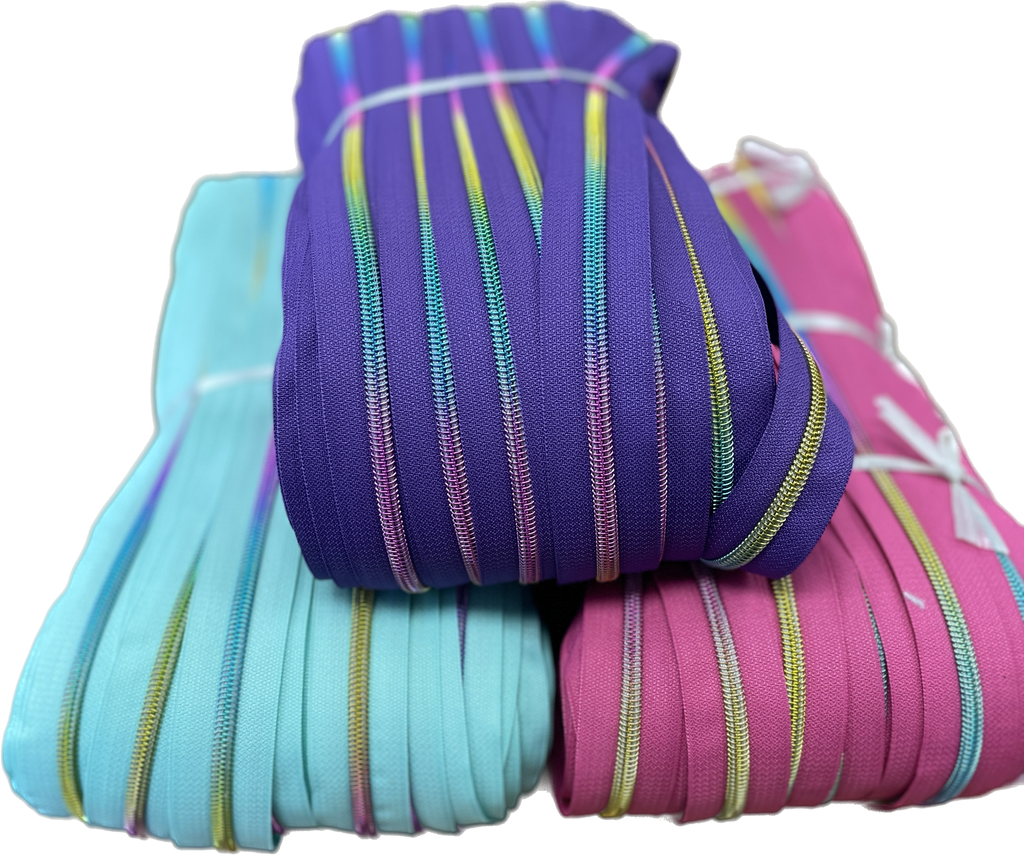 RAINBOW #5 ZIPPER TAPE BY THE YARD | 3 Colors