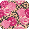 Leopard Roses Printed Fabric