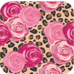 Leopard Roses Printed Fabric