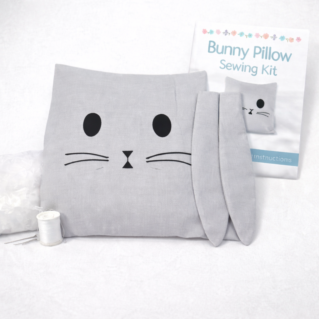 Bunny Pillow Sewing Kit – Beginner Friendly First Project