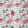 Joyful Red Printed Canvas Fabric