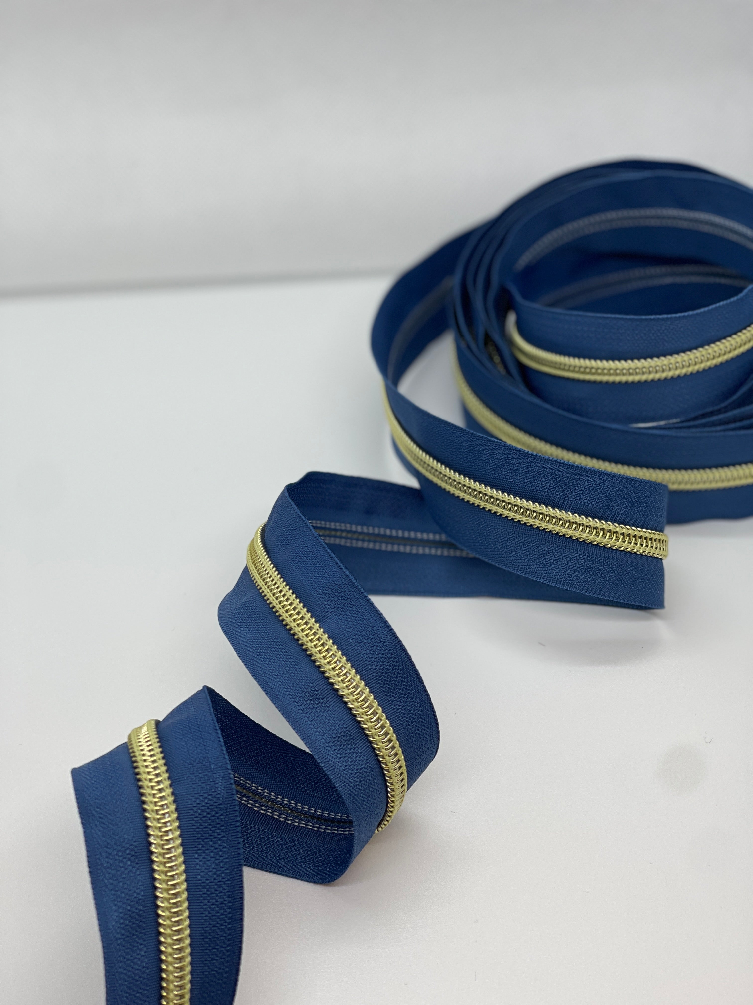 #5 ZIPPER TAPE BY THE YARD | Antique Brass