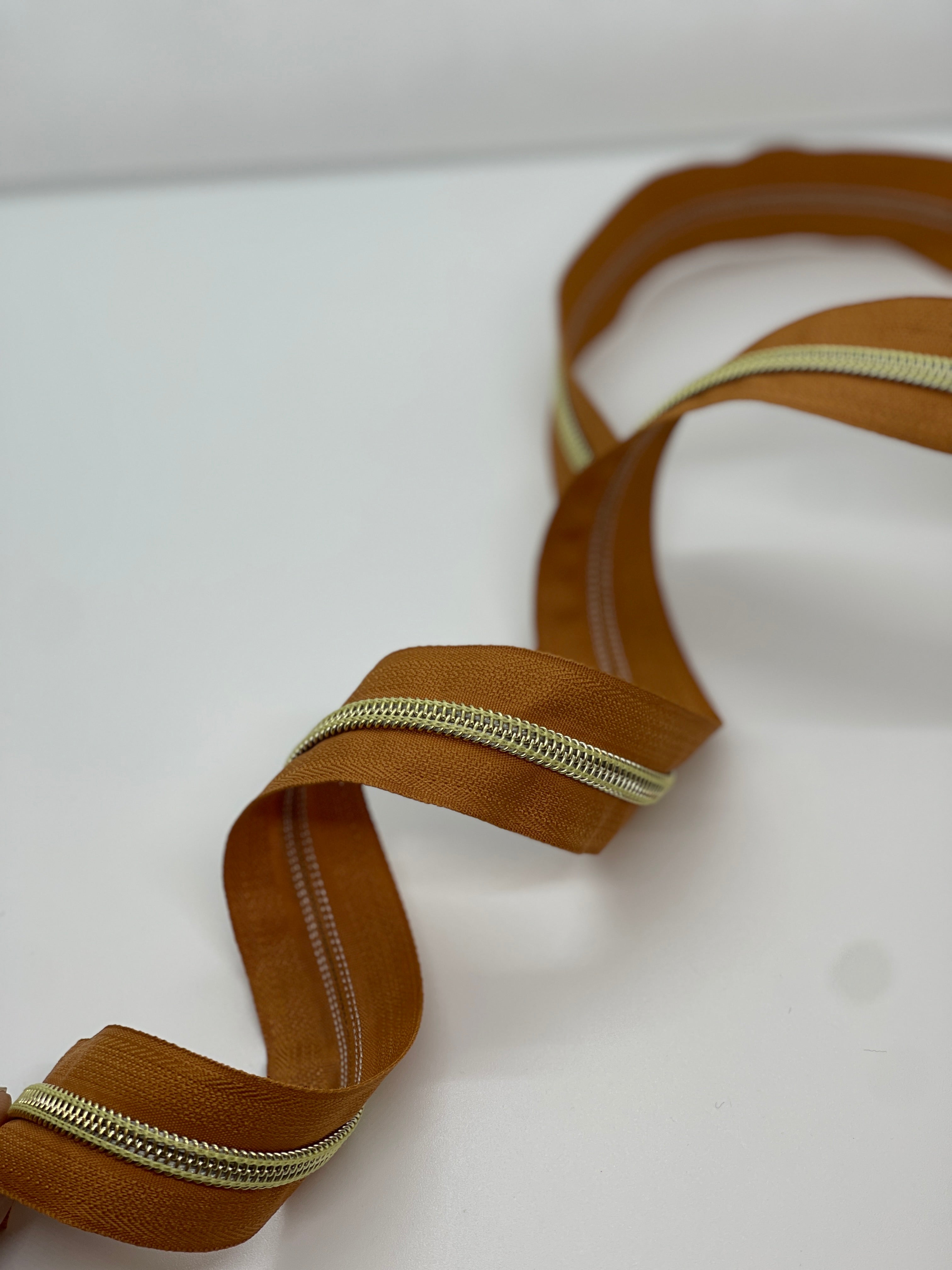 #5 ZIPPER TAPE BY THE YARD | Antique Brass