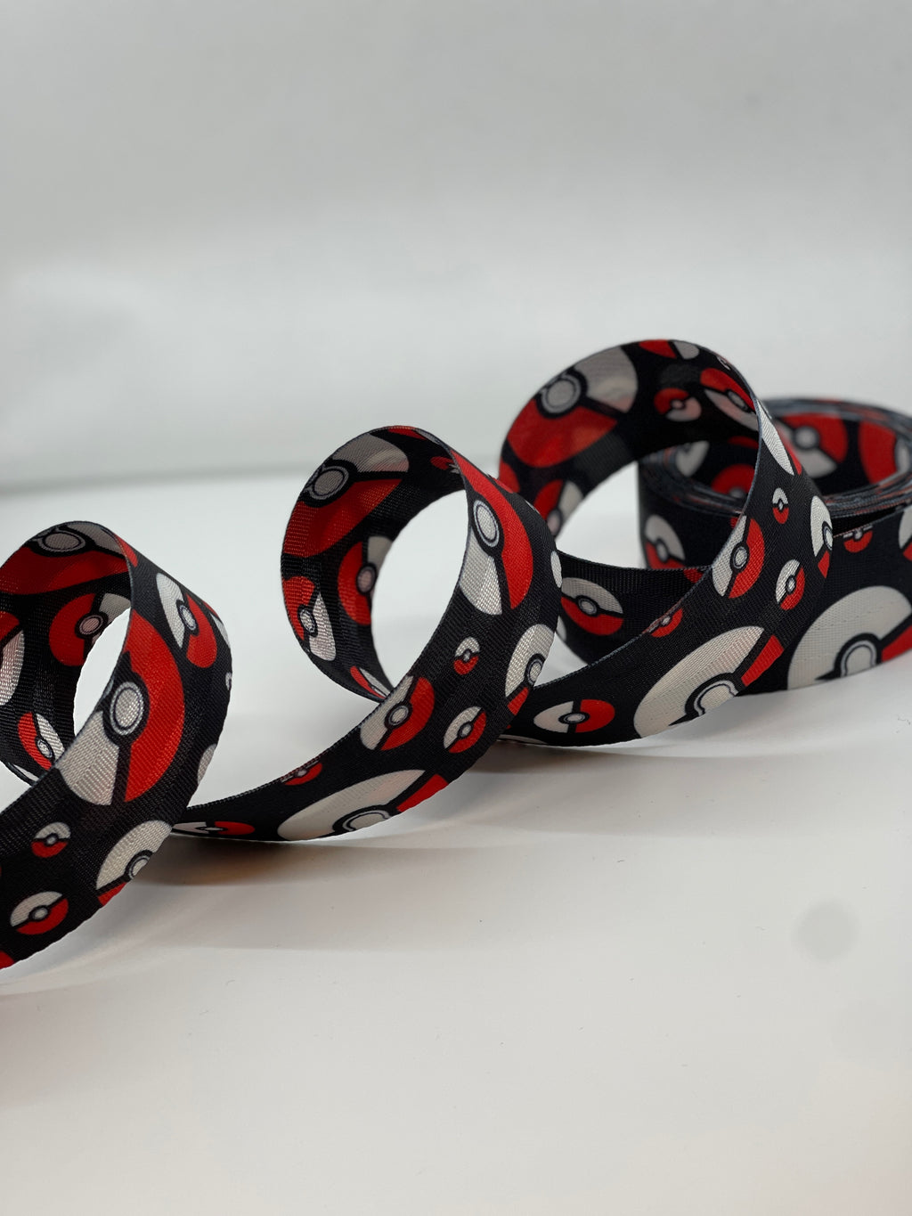 Pokeman Ball Webbing 1.5 inch (38mm) polyester webbing