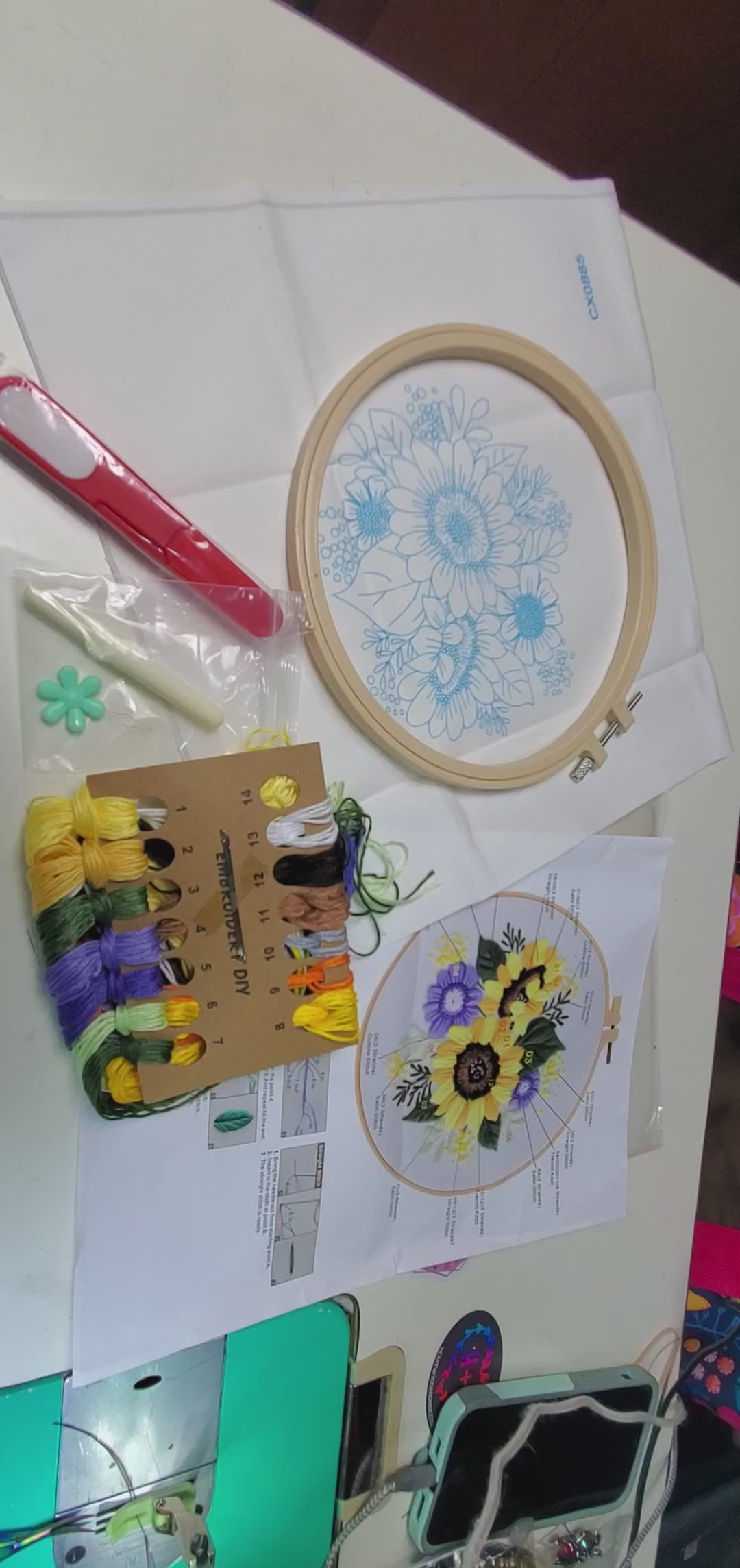 Sunflower Embroidery Kit
