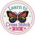 Rainbow Butterfly Learn to Cross Stitch Kit – Stamped Kit
