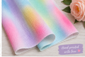 Hand Painted Ombre Rainbow 11ct Aida Fabric | Pastel Cross Stitch Fabric | Hand Dyed Embroidery Cloth | Rainbow Needlework Fabric